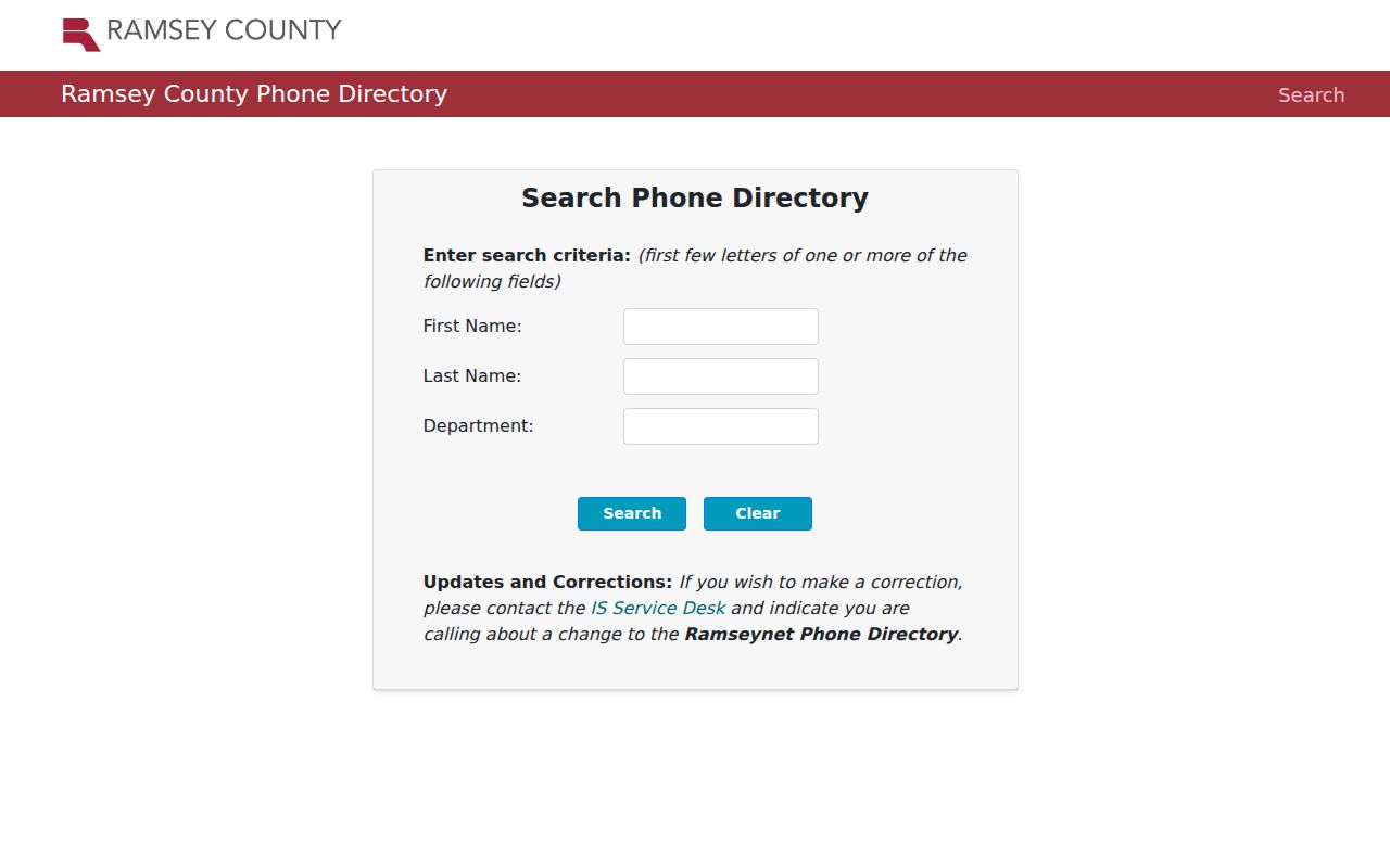 Ramsey County phone directory search in the Minnesota phone directory for county numbers