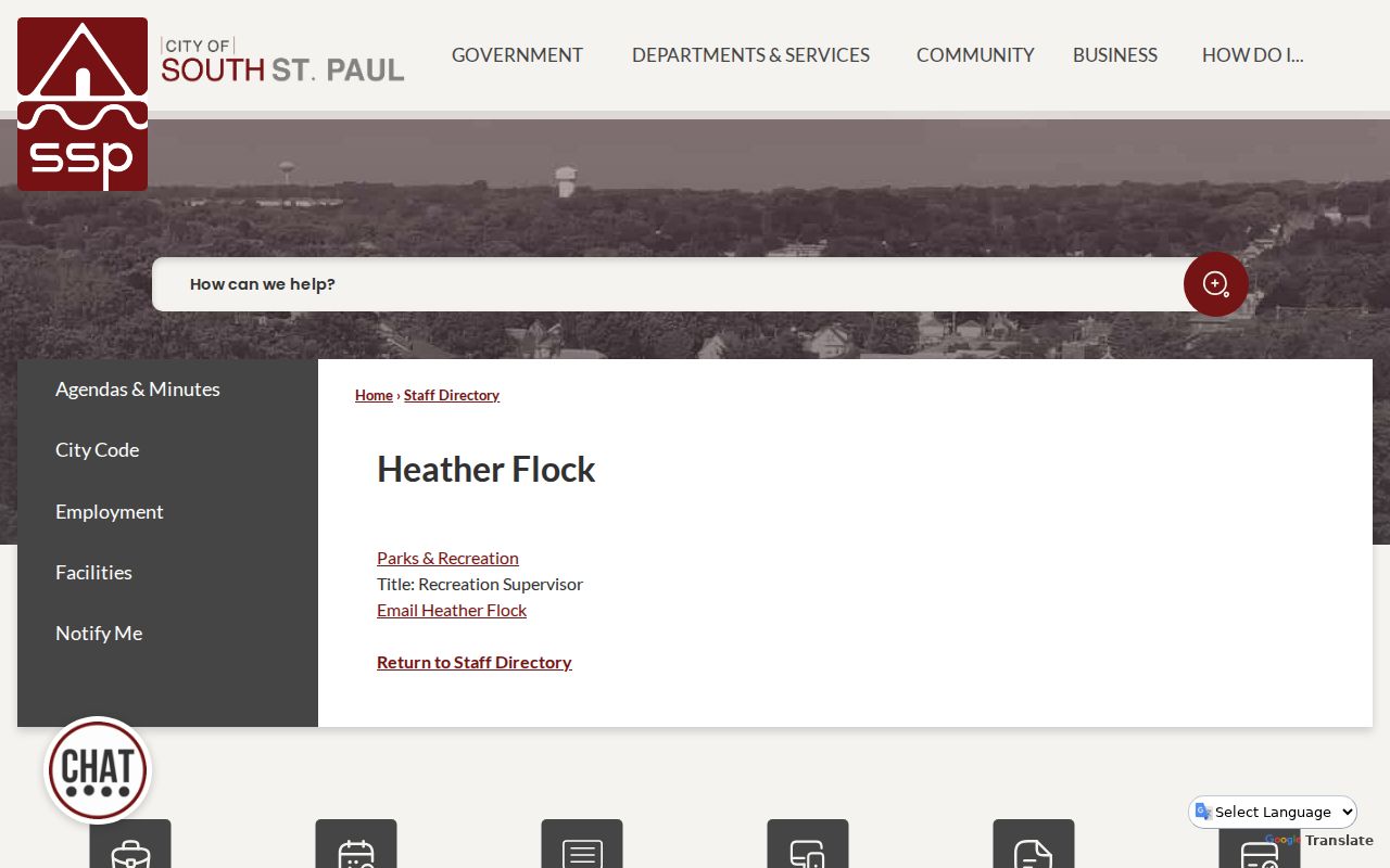 South St. Paul staff directory listing Minnesota phone numbers by department